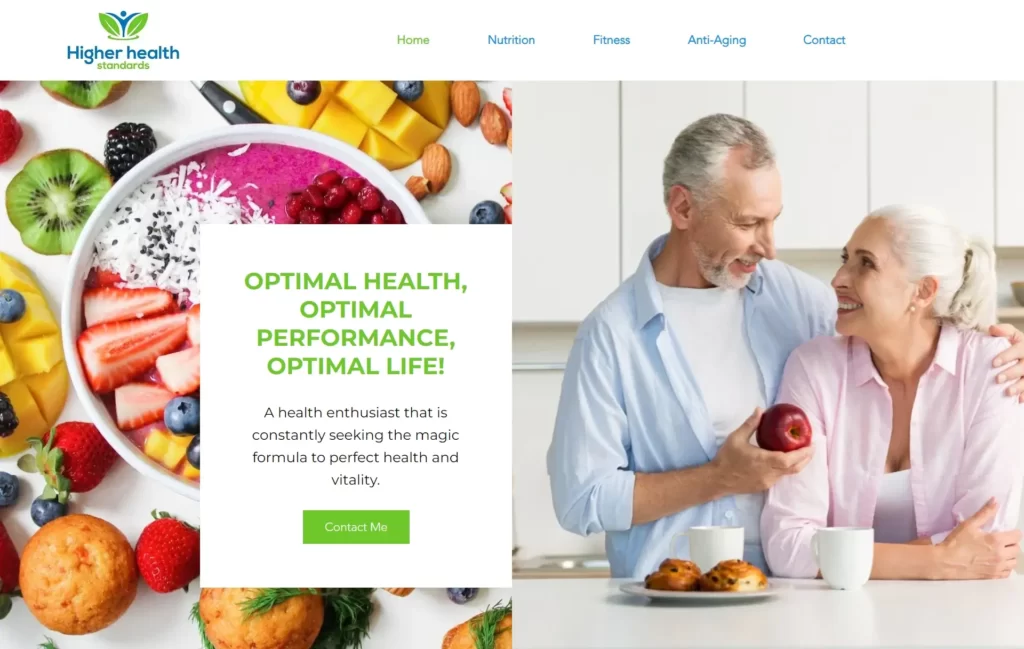 Fitness Website Design, Health Website Design, Wellness Website Design