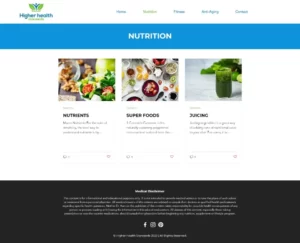 Nutrition Website Design, Fitness Website Design, Health Website Design, Wellness Website Design